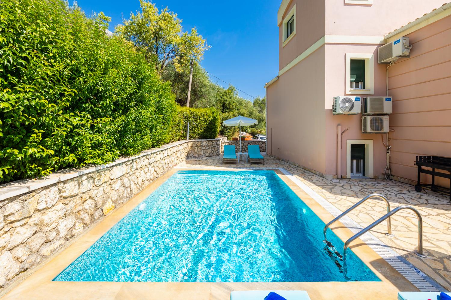 Private pool and terrace with sea views