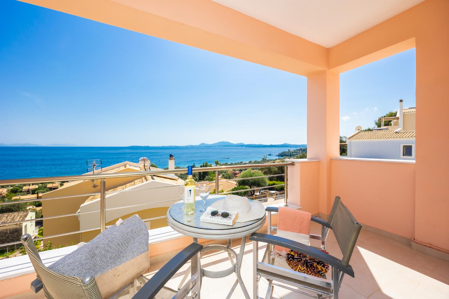 Sheltered terrace area with sea views