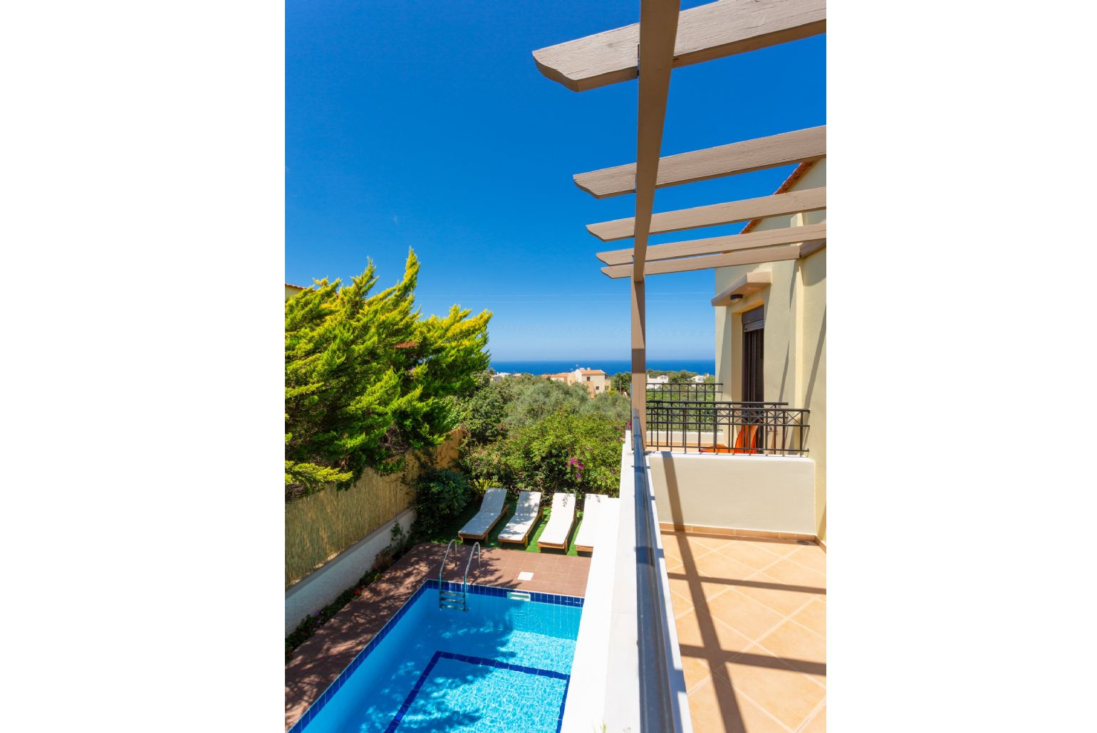 Balcony with sea views