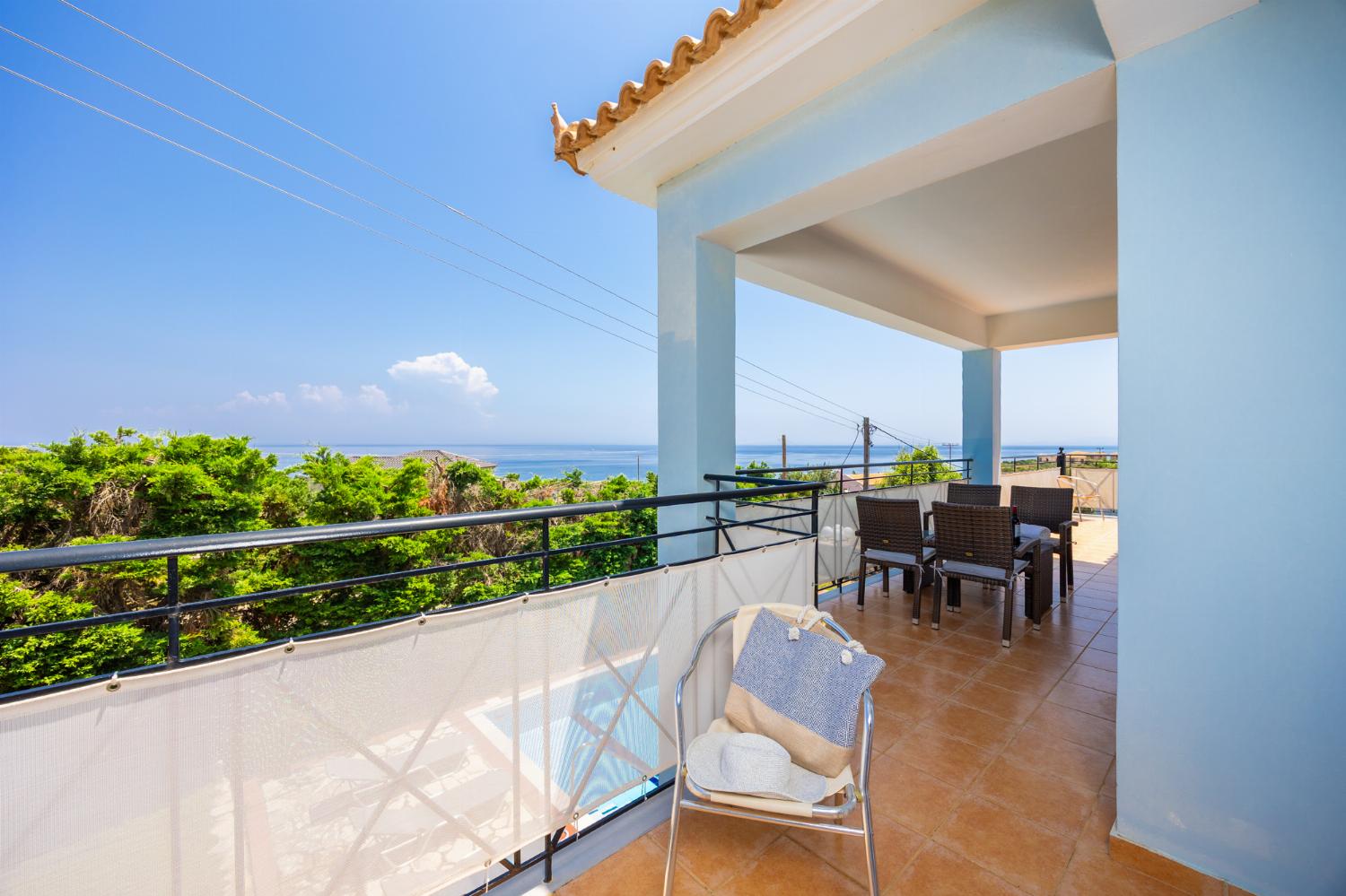 Balcony with sea views