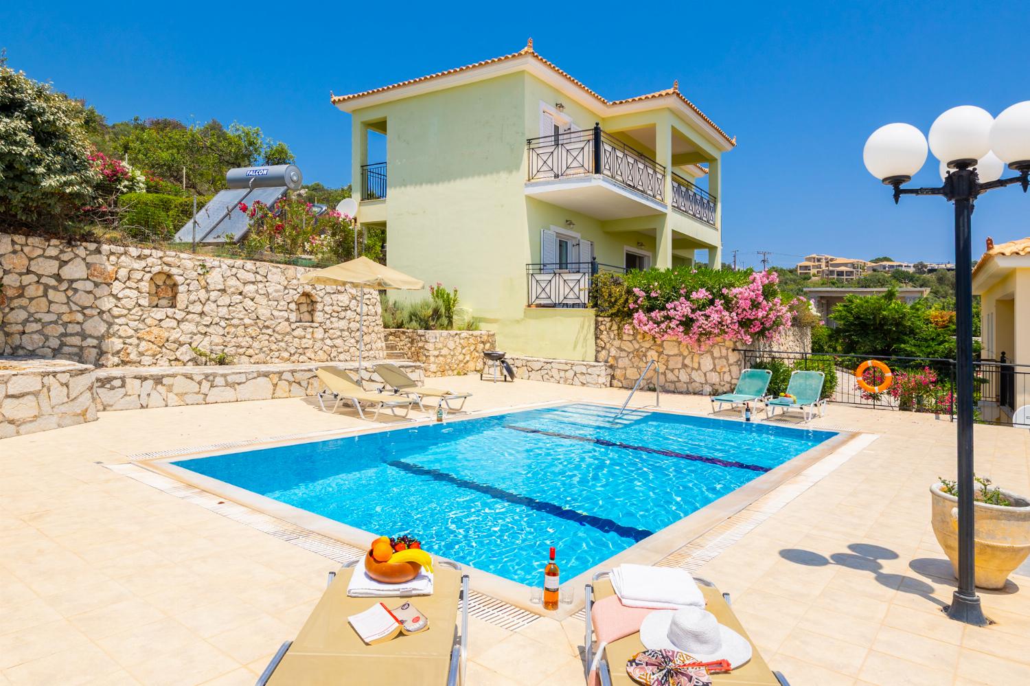 ,Beautiful villa with private pool and terrace with sea views