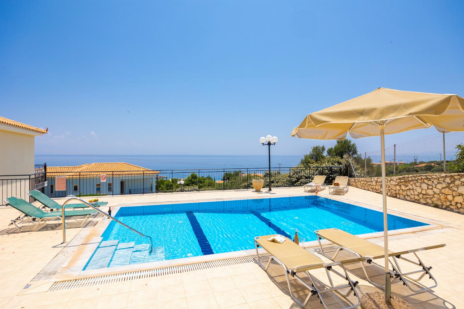 Private pool and terrace with sea views