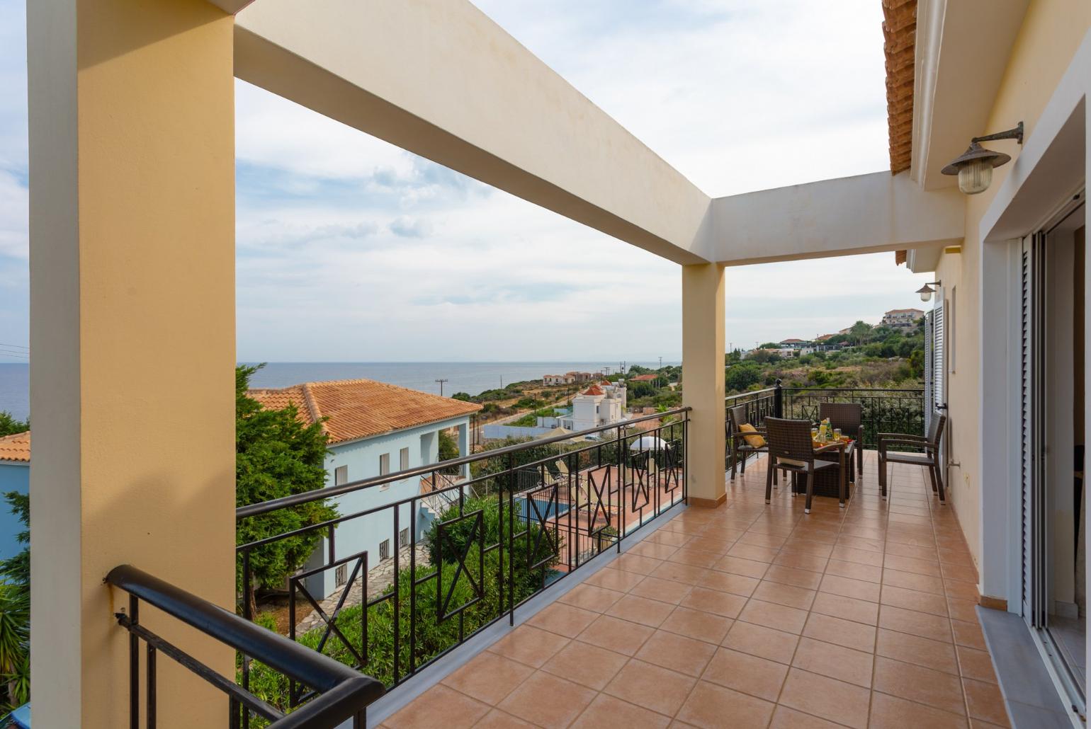 Balcony on first floor with sea views