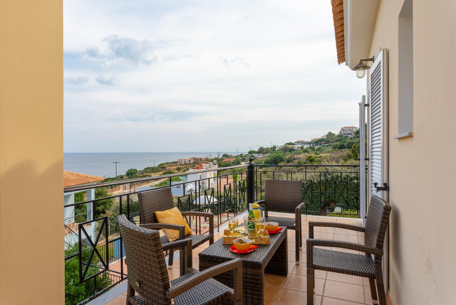 Balcony on first floor with sea views