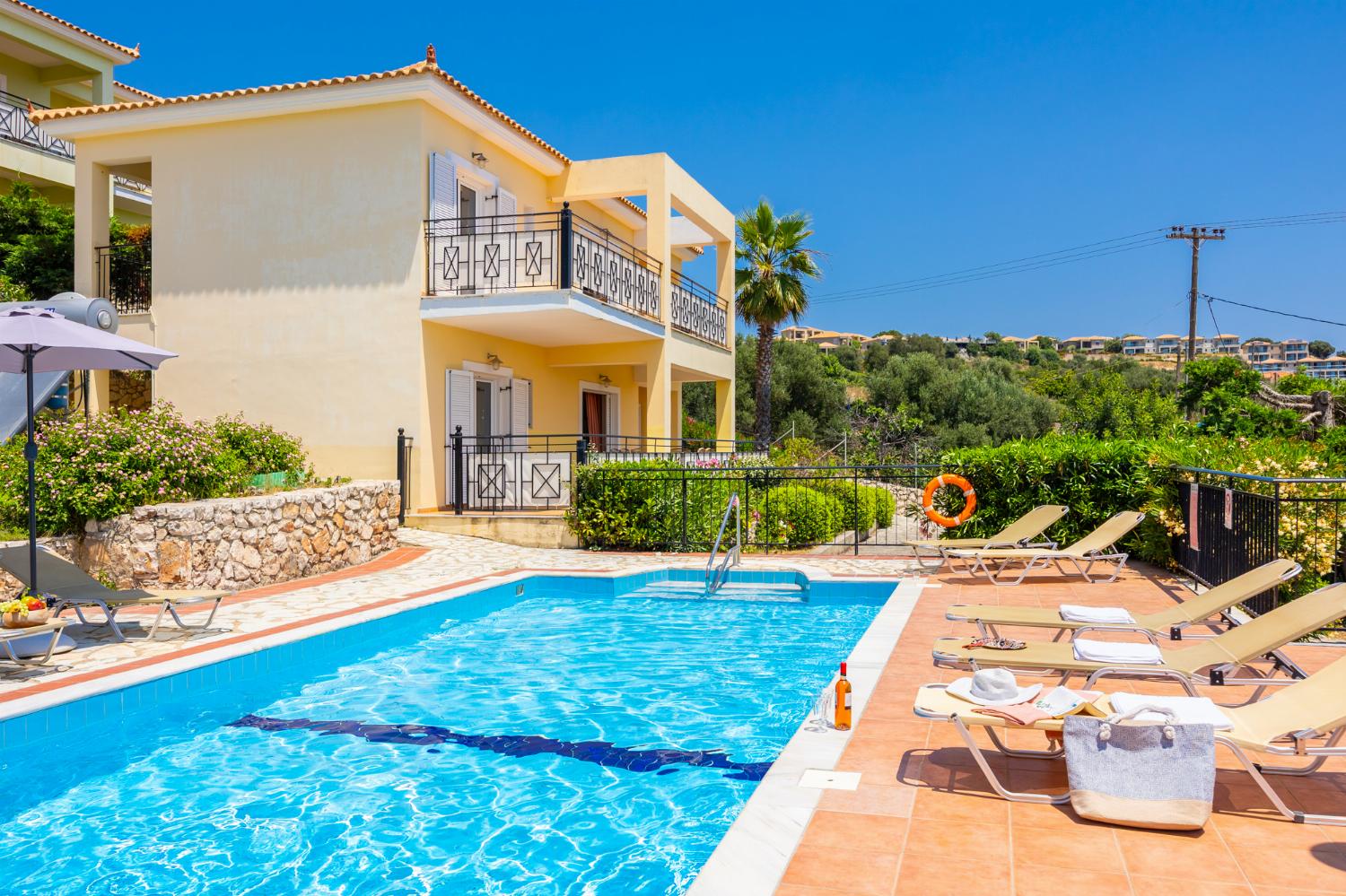 ,Beautiful villa with private pool and terrace with sea views