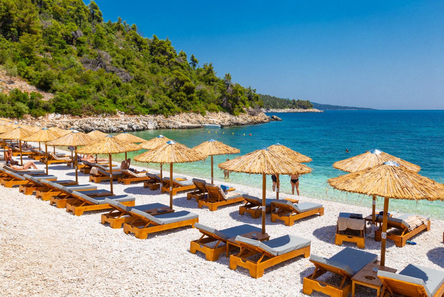 Leftos Gialos Beach - only a 1 minute walk from Villa Tassoula