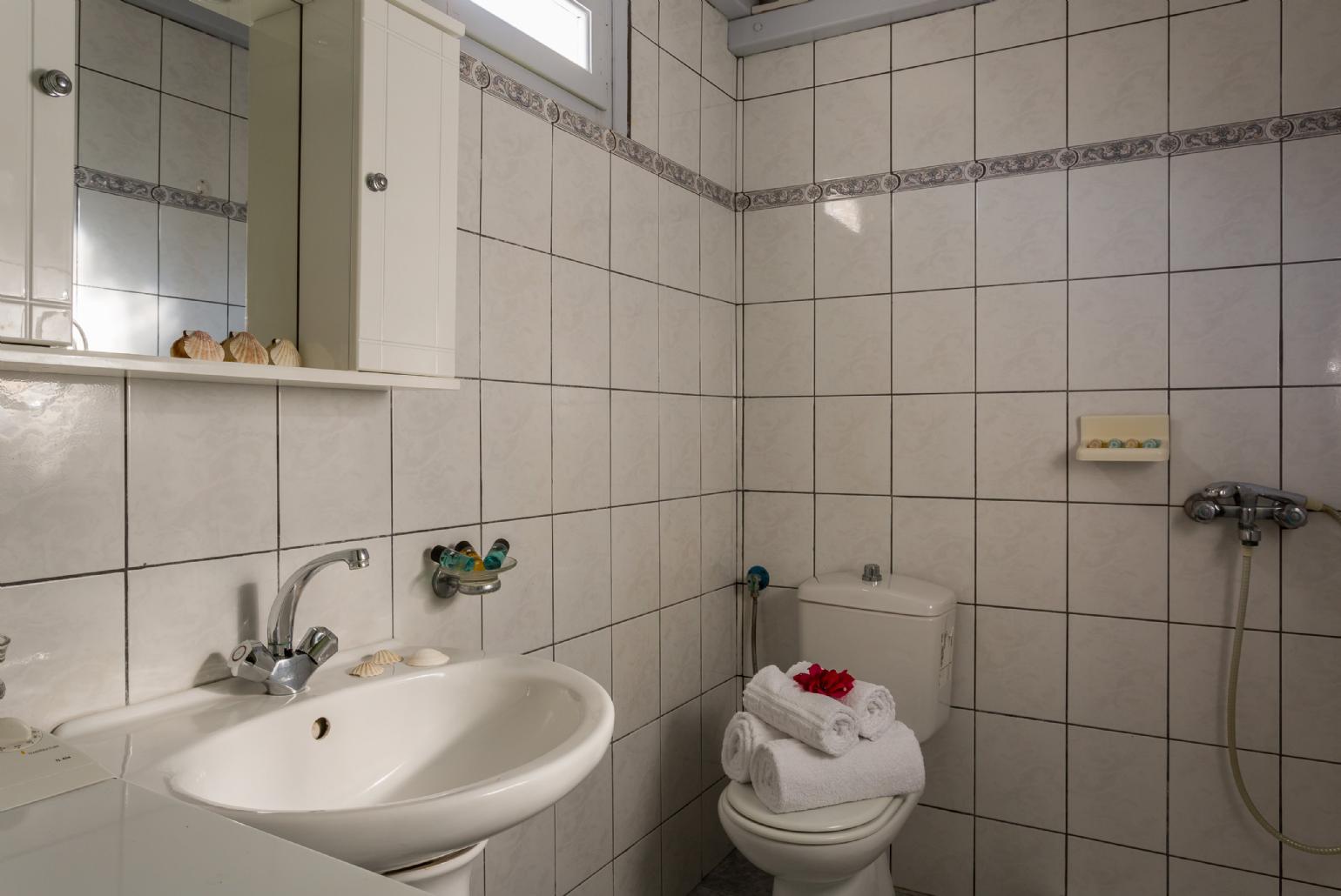 Family bathroom with shower. W/C.