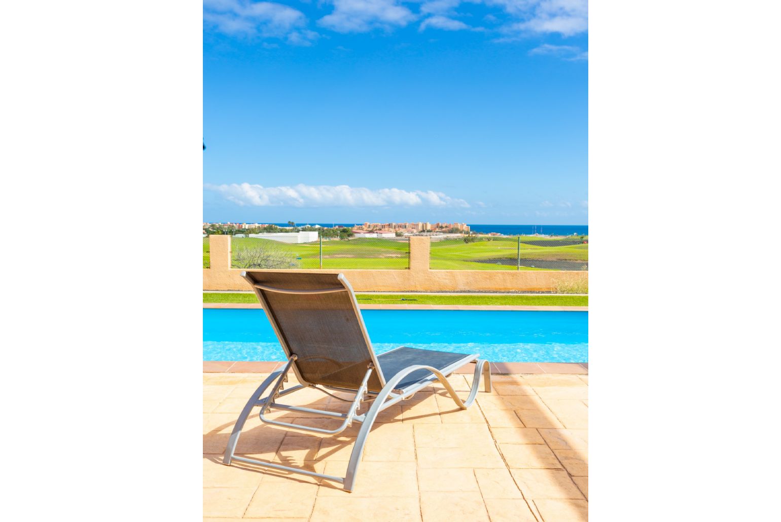 Private pool and terrace with sea views