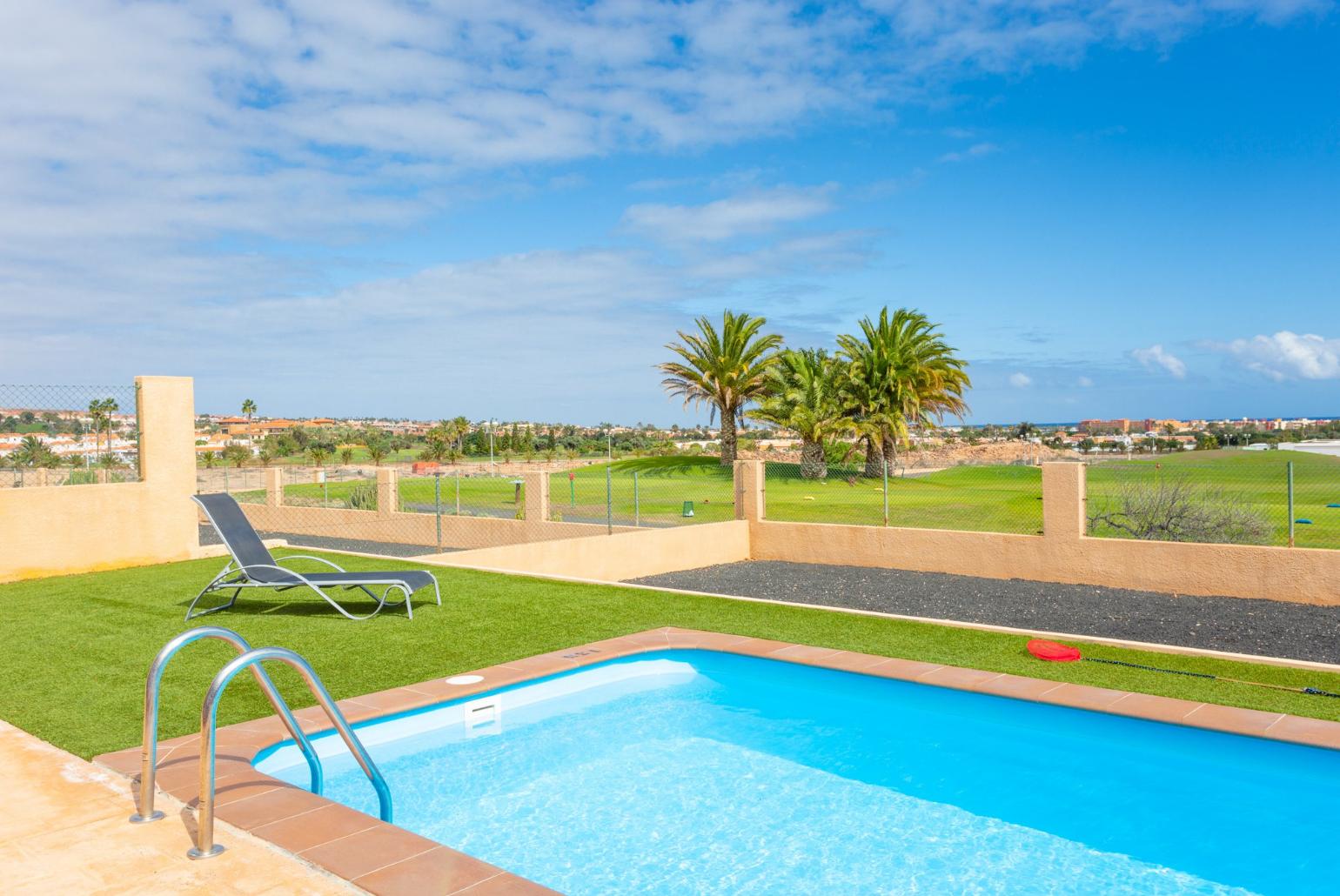 Private pool and terrace with sea views