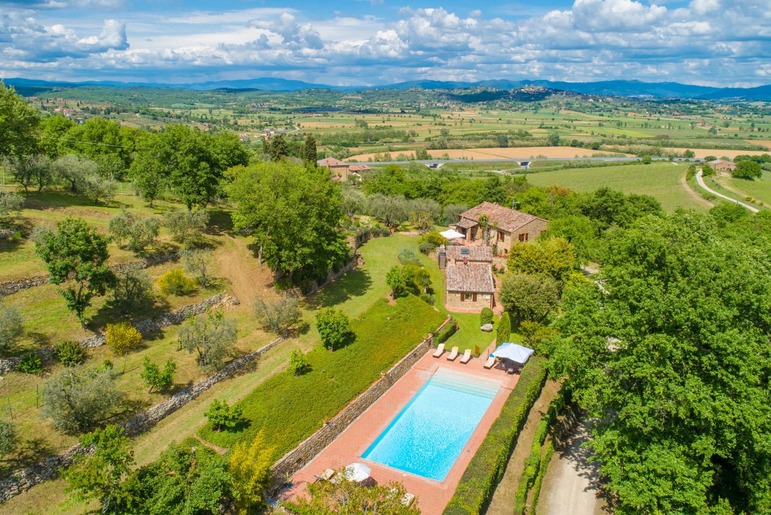 Aerial view of Villa Bramasole
