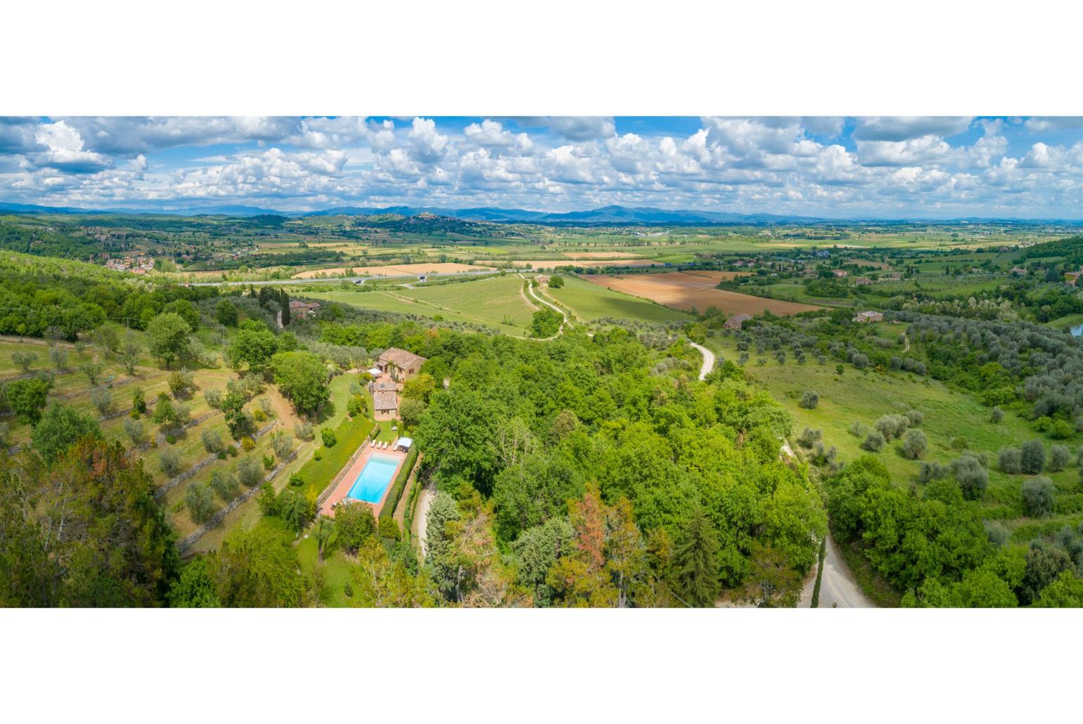 Aerial view of Villa Bramasole