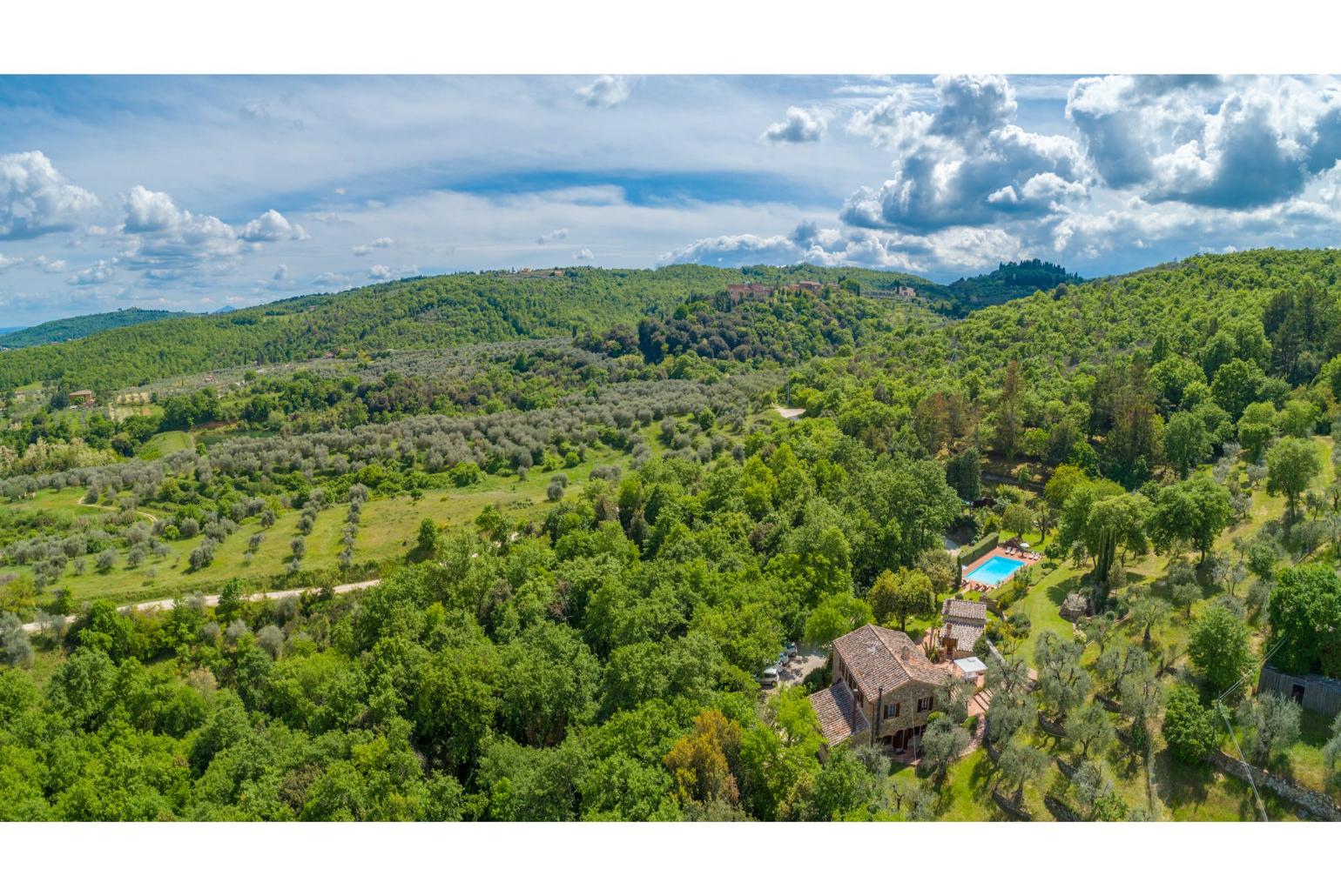 Aerial view of Villa Bramasole