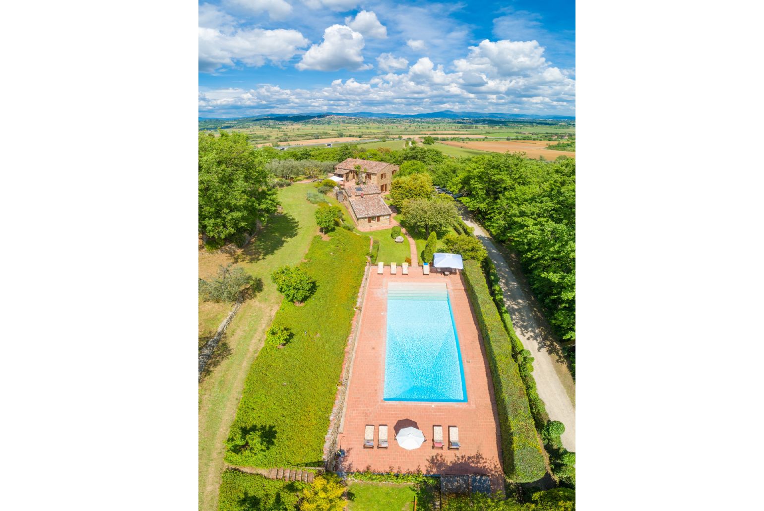 Aerial view of Villa Bramasole