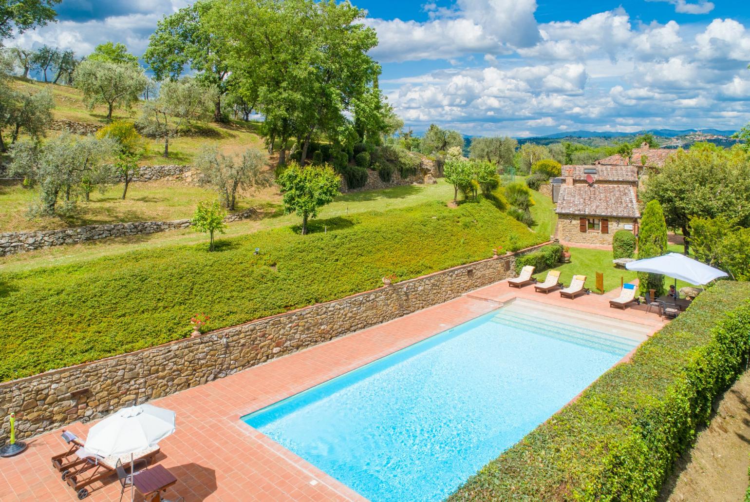 Aerial view of Villa Bramasole