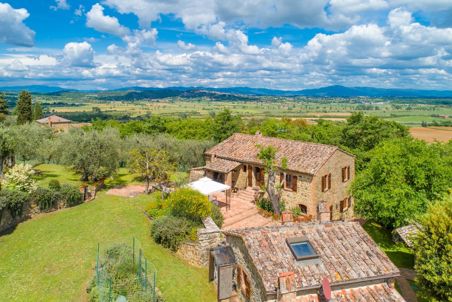 Aerial view of Villa Bramasole