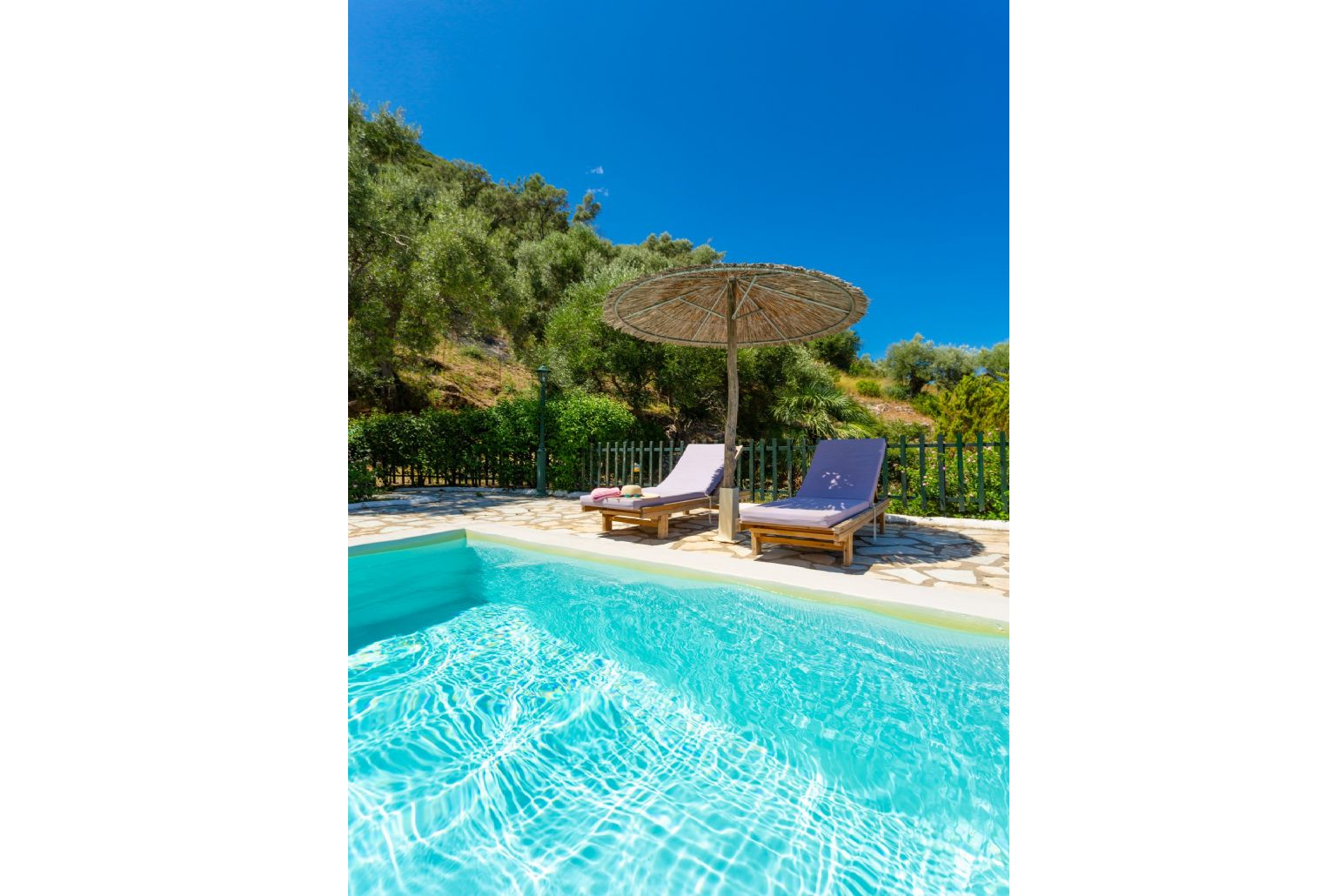 Private pool and terrace with panoramic sea views