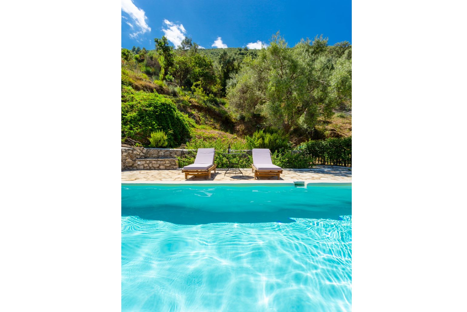 Private pool and terrace with panoramic sea views