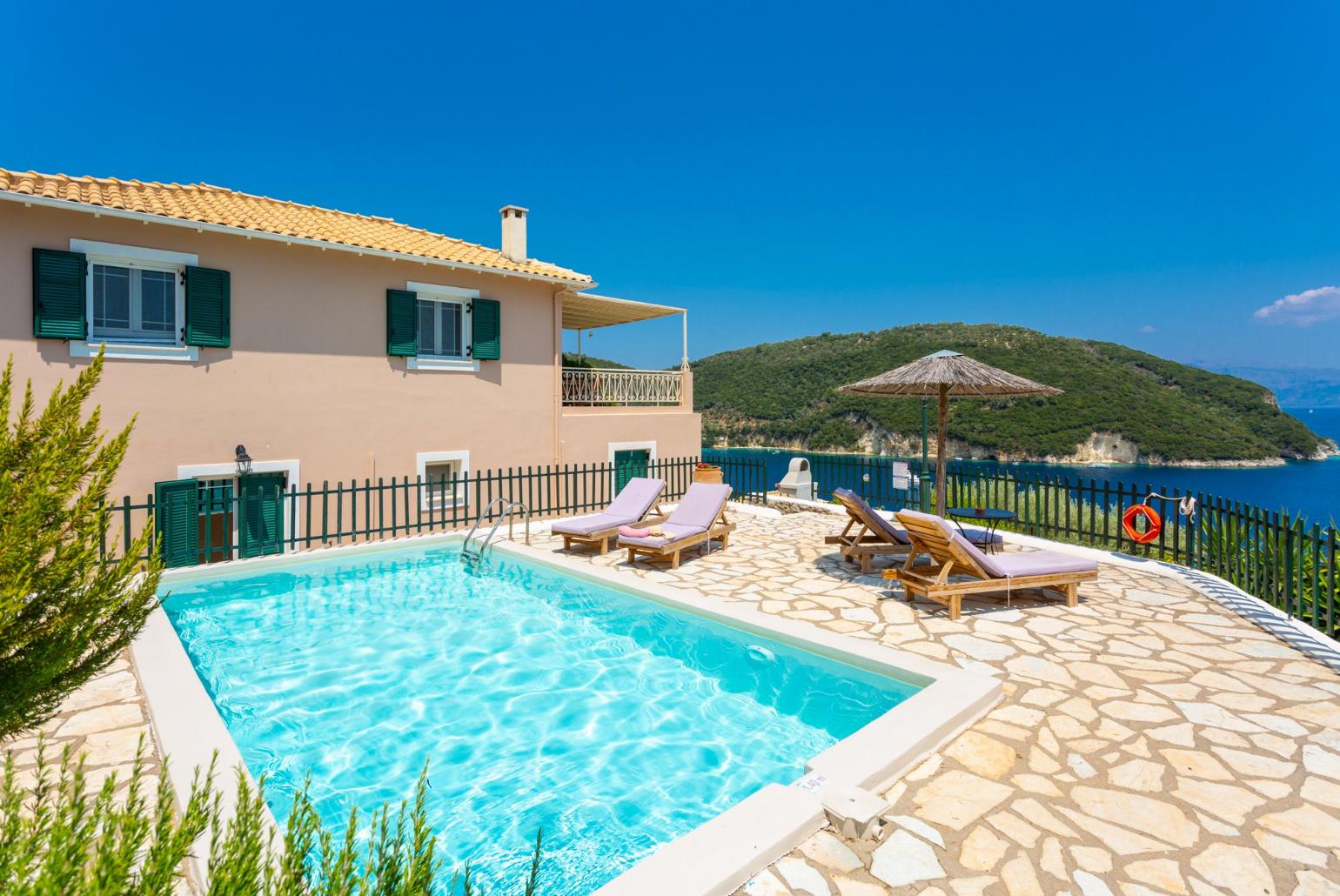 Beautiful villa with private pool and terrace with panoramic sea views