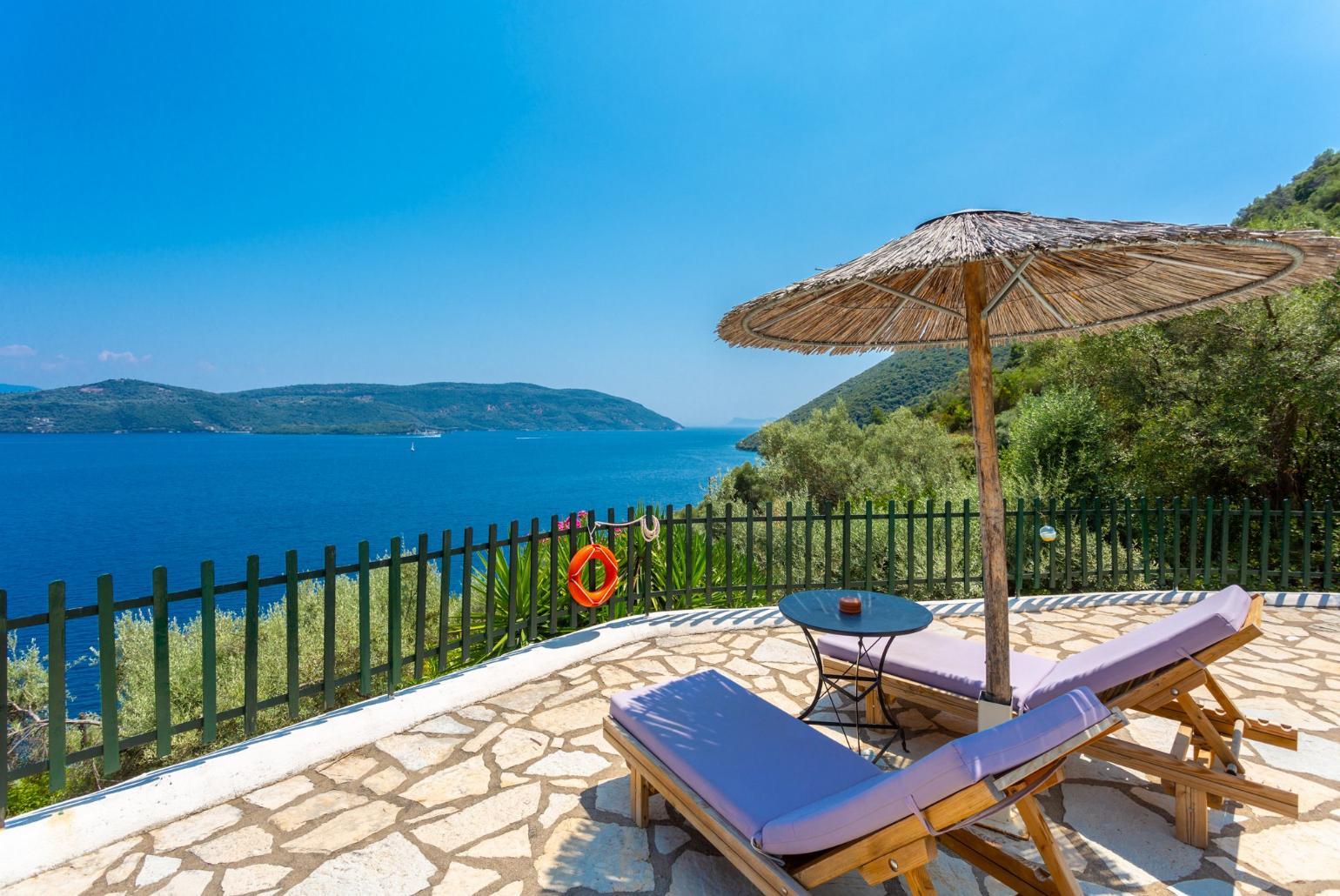 Private terrace area with panoramic sea views