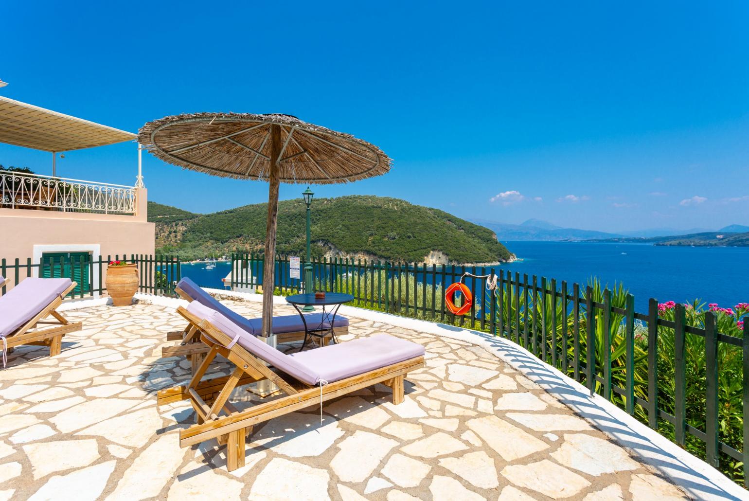 Private terrace with panoramic sea views