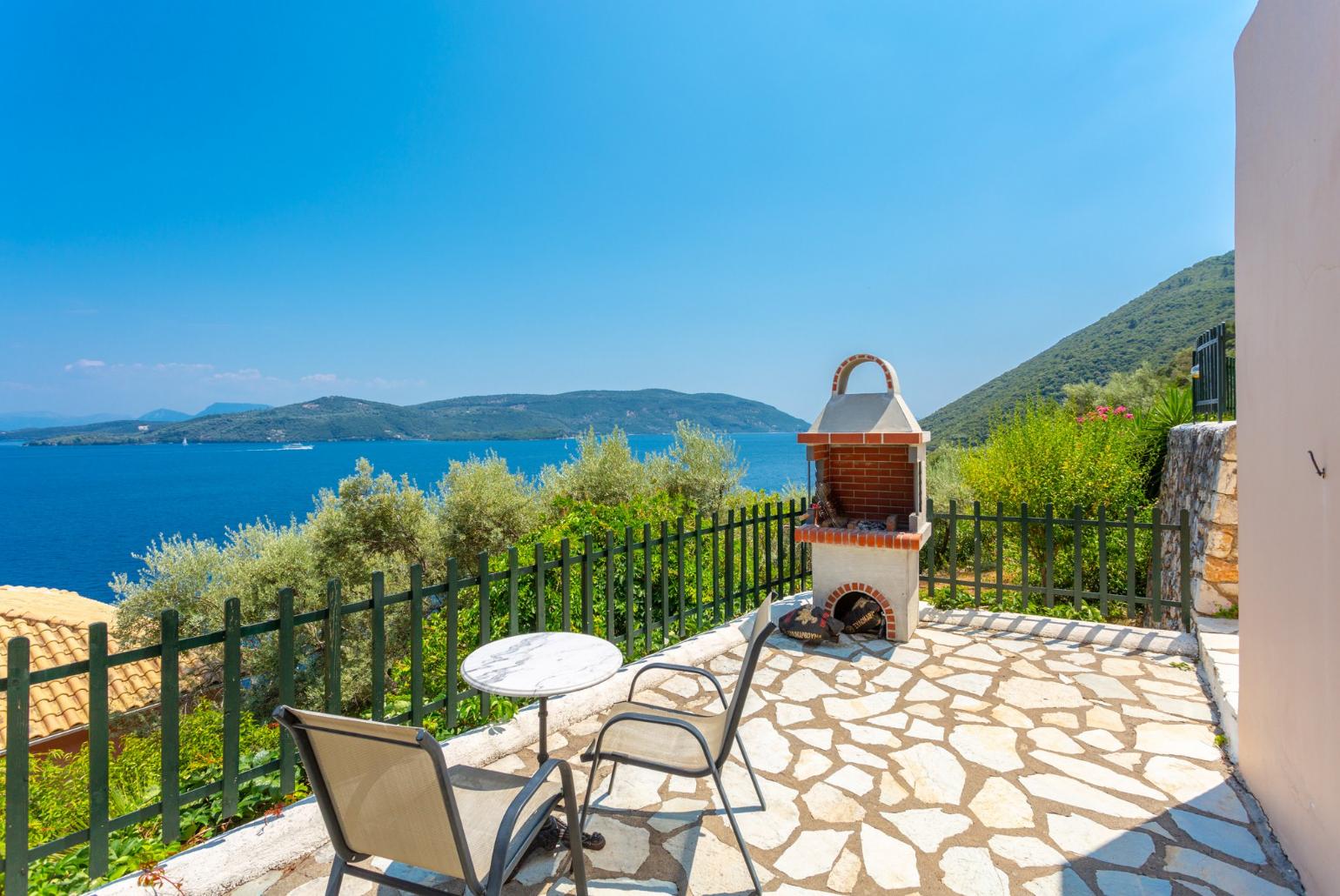 Private terrace area with BBQ and panoramic sea views