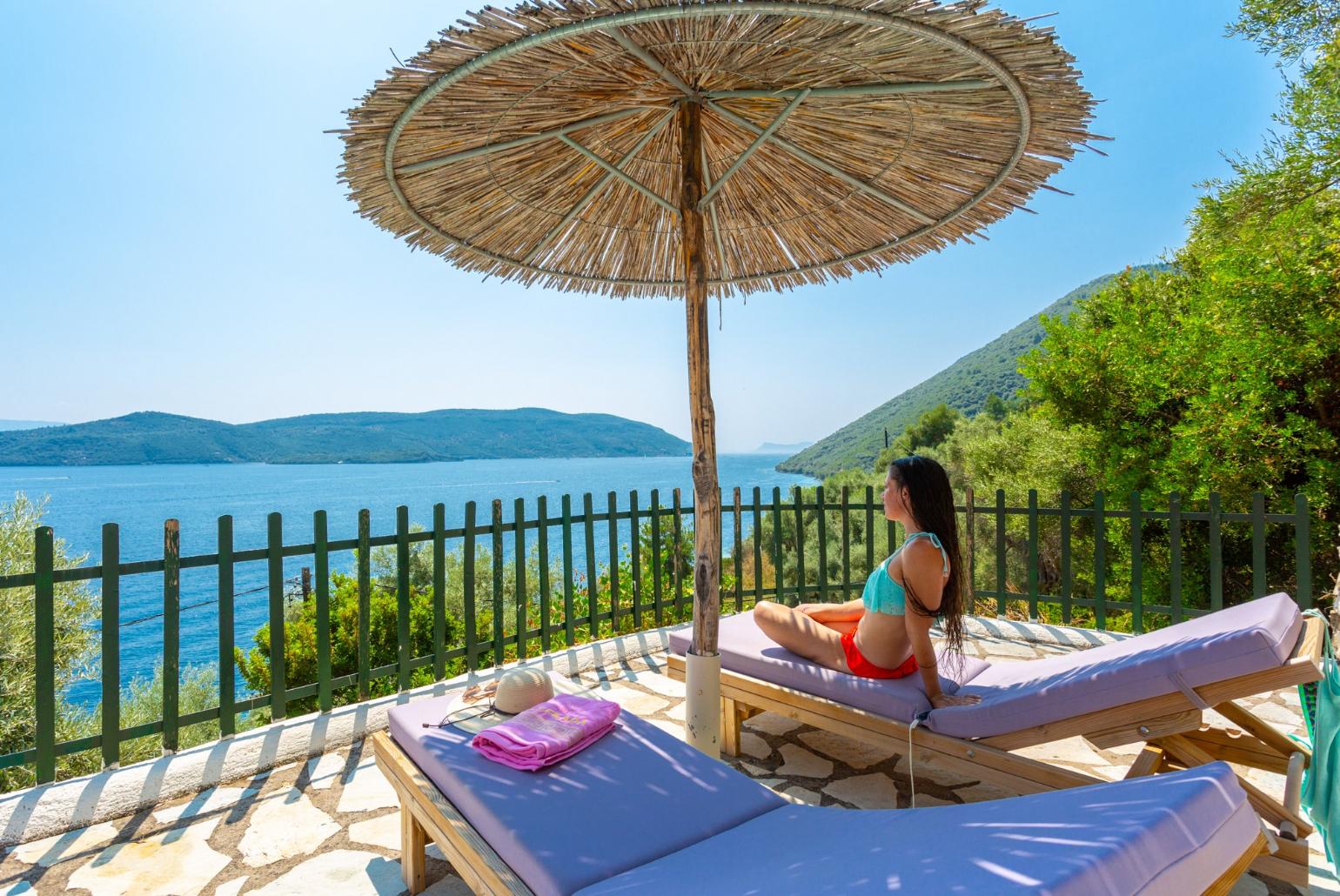 Private terrace with panoramic sea views