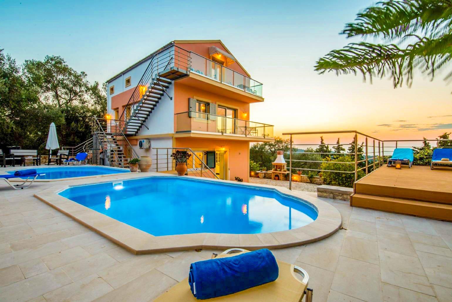 Beautiful villa with  two private pools and sunbeds