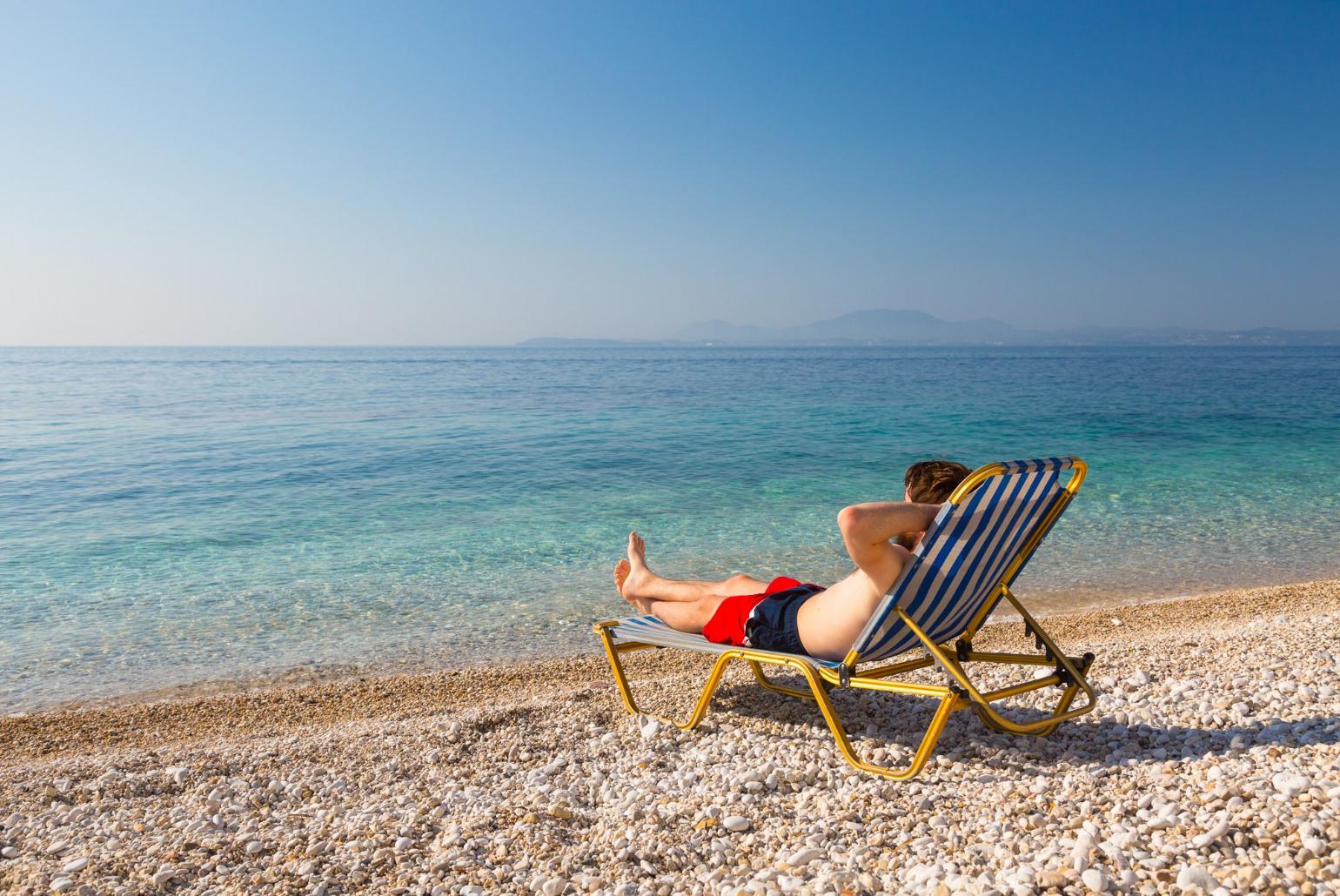 Kick back on Kaminaki beach just metres from Fotini