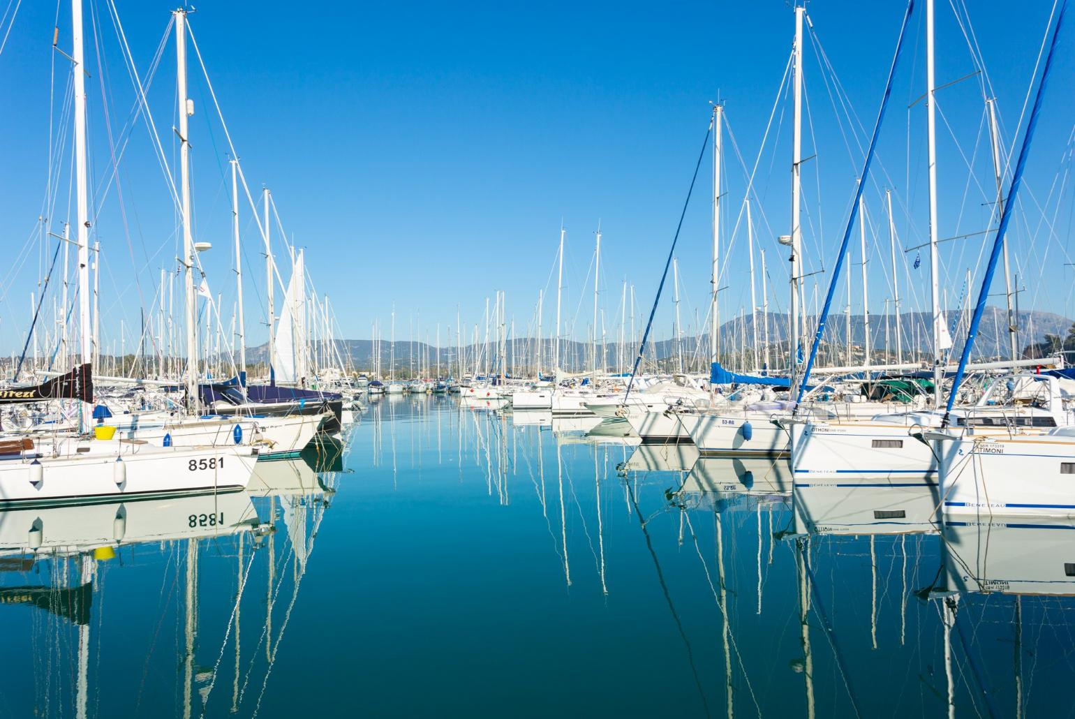 Boats at nearby Gouvia Marina