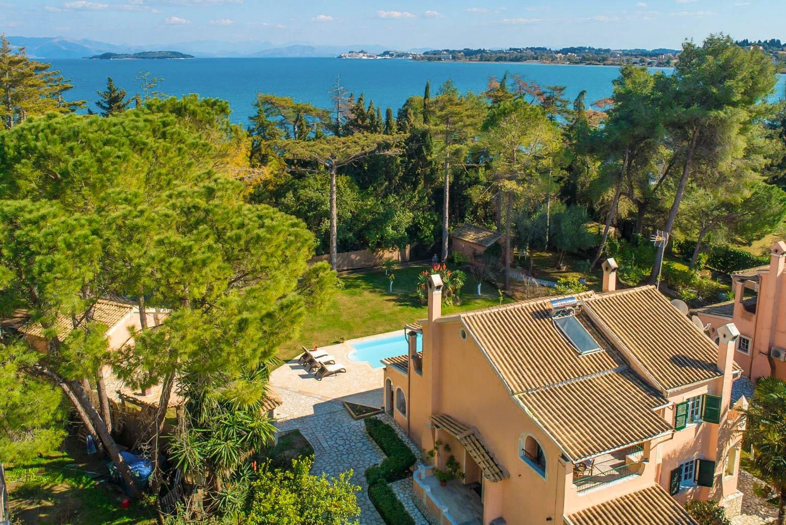 Aerial view showing location of Villa Durrell