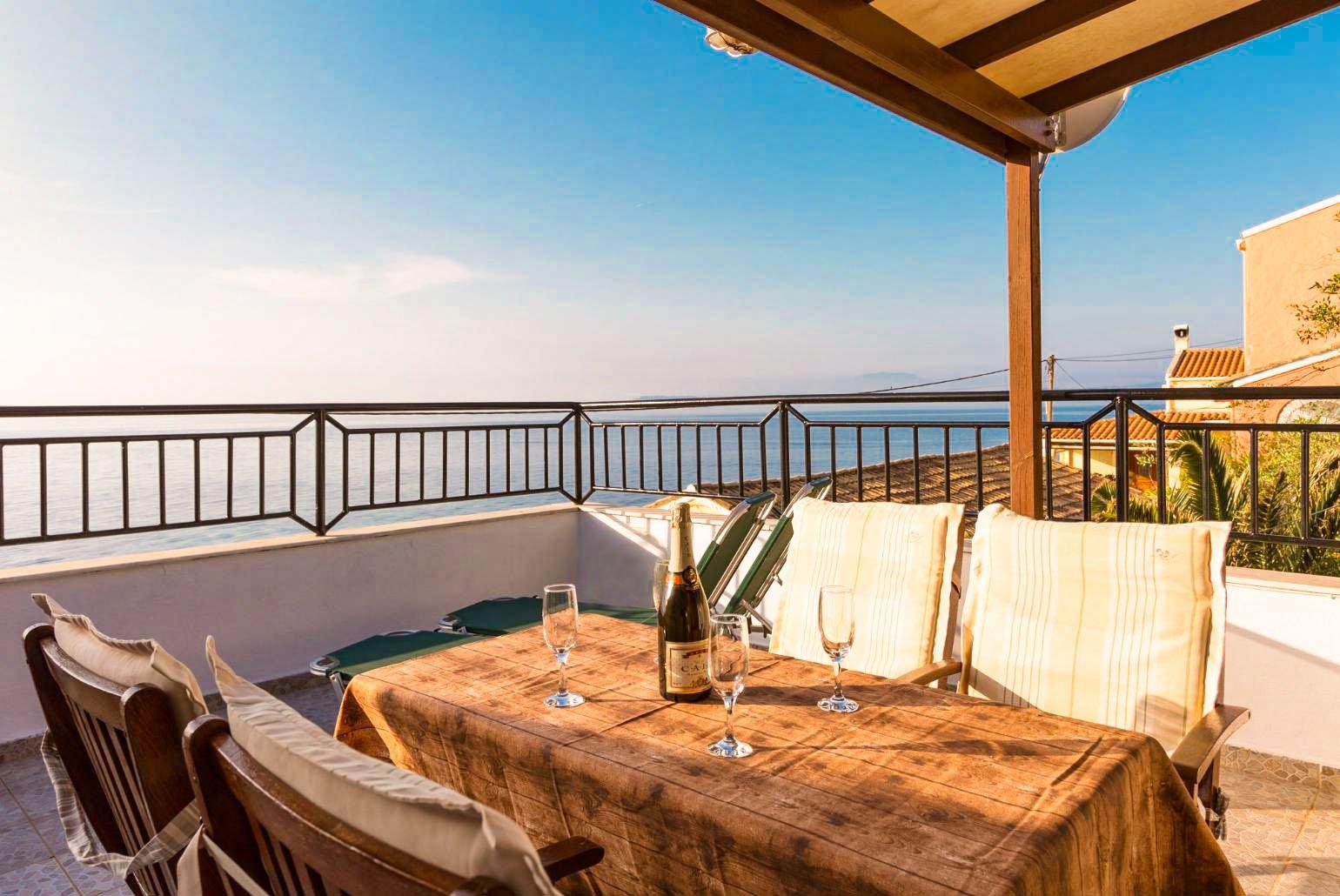 Terrace area with beautiful sea views