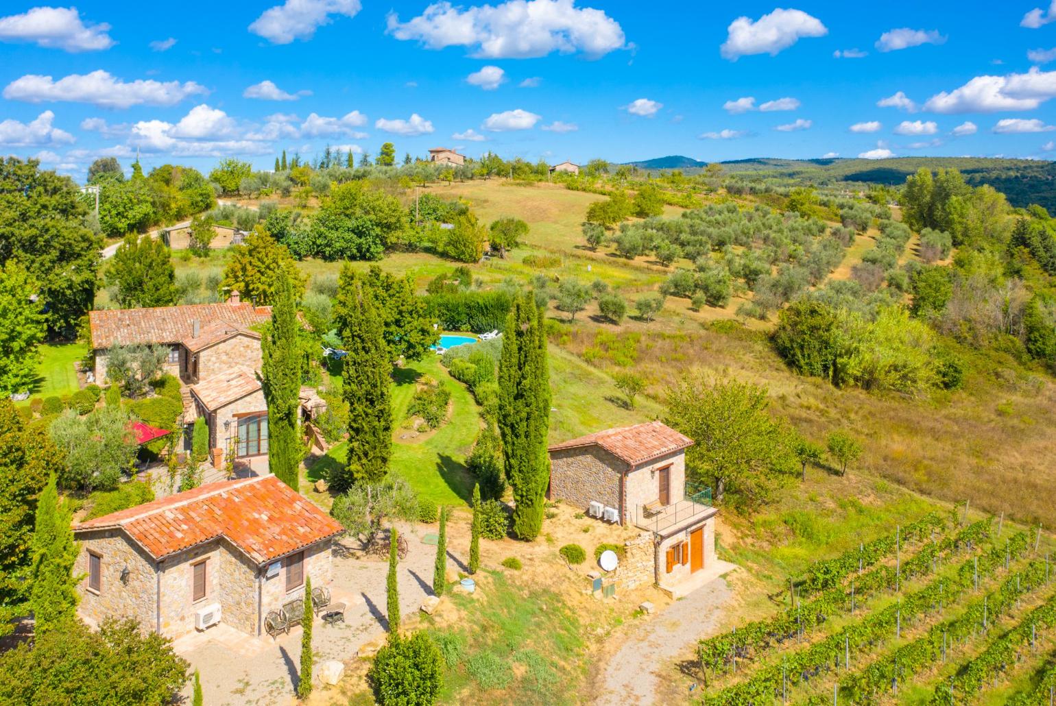 Aerial view showing of Villa Casale Silvia