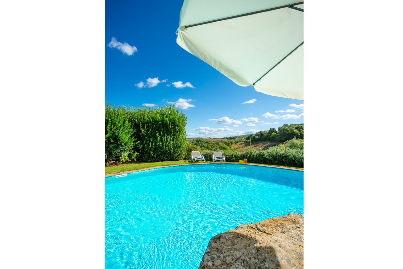 Private pool, terrace, and garden