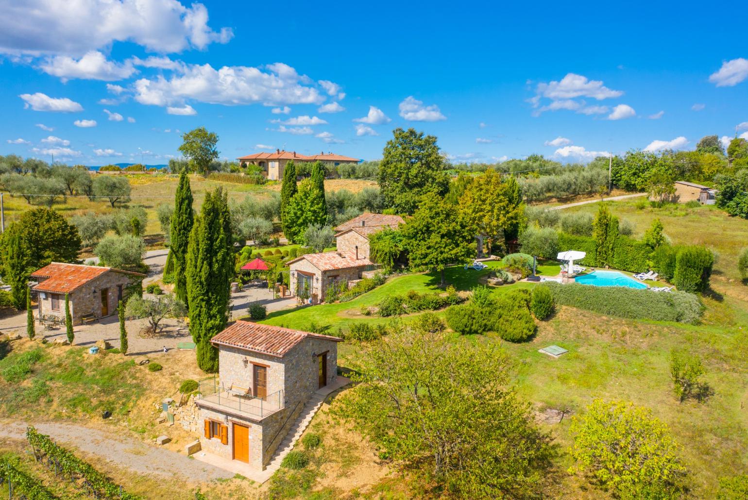 Aerial view of Villa Casale Silvia