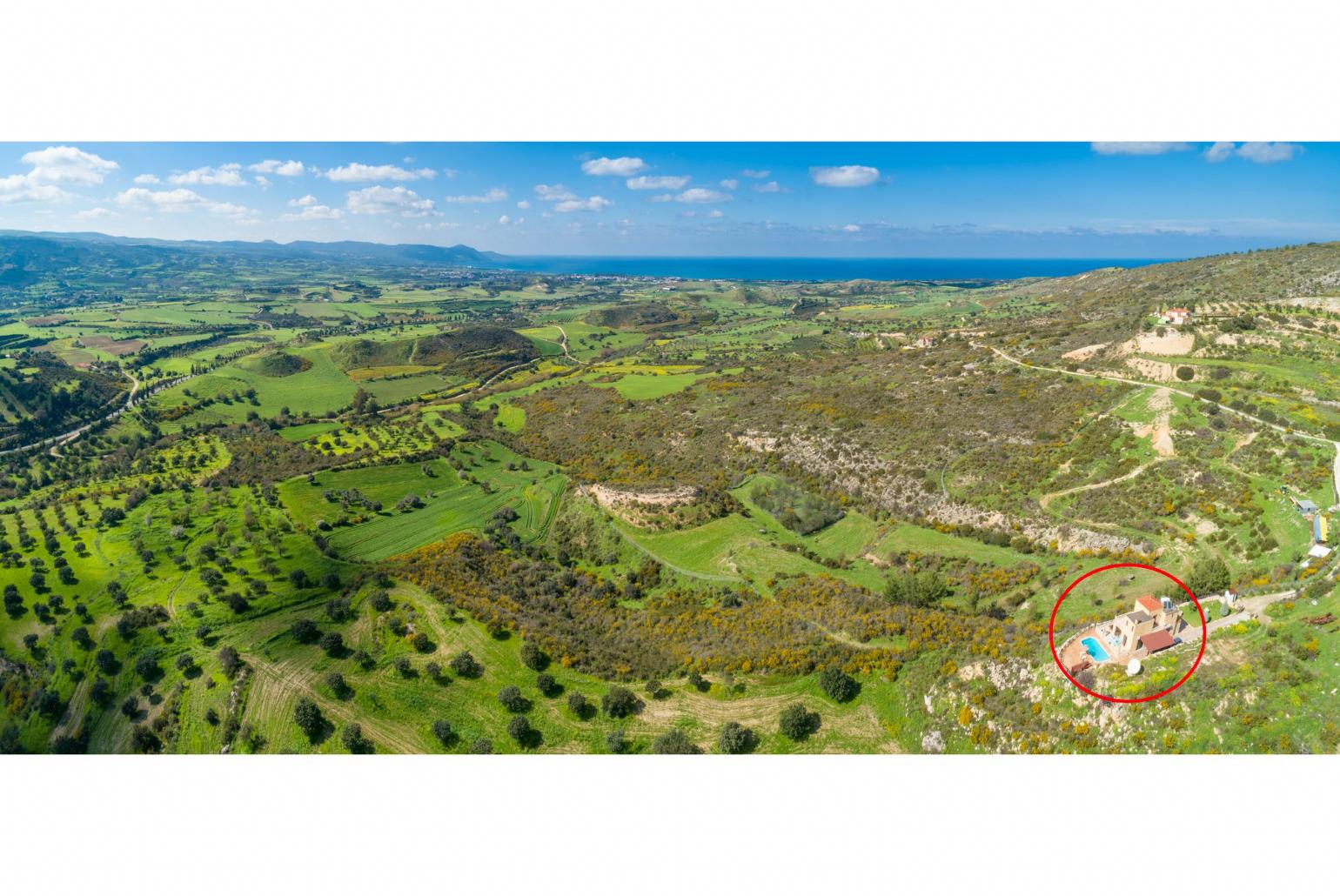 Aerial view showing location of Villa Rallo