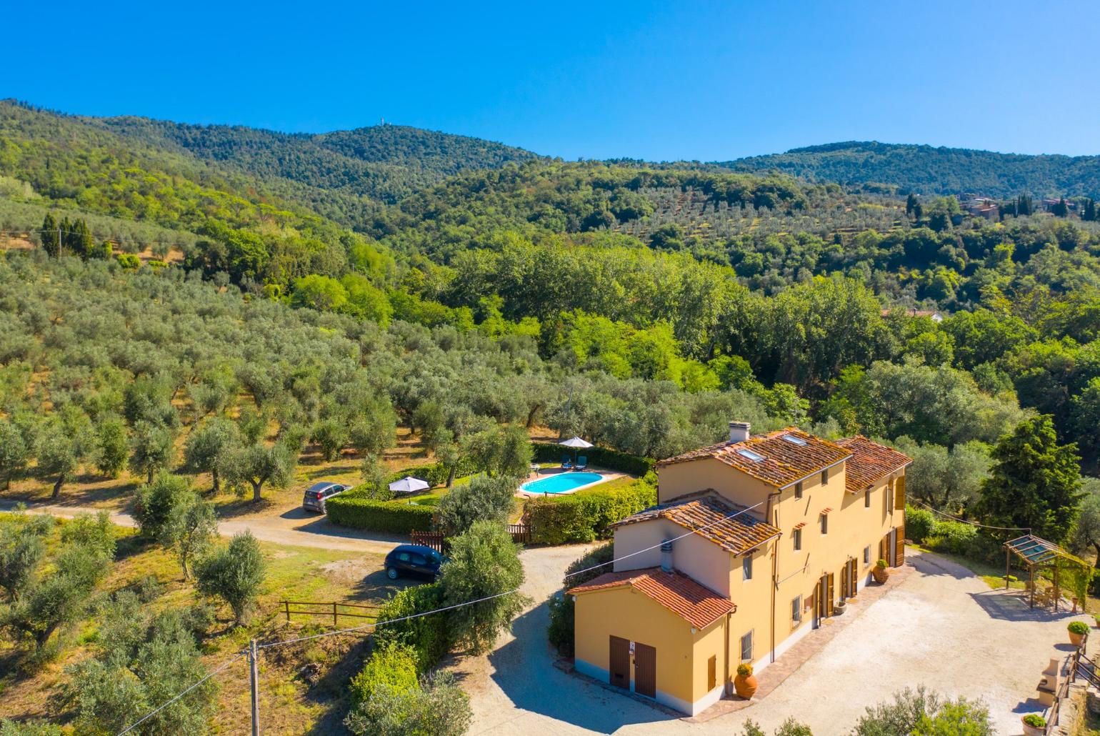 Aerial view of Villa Le Balze 