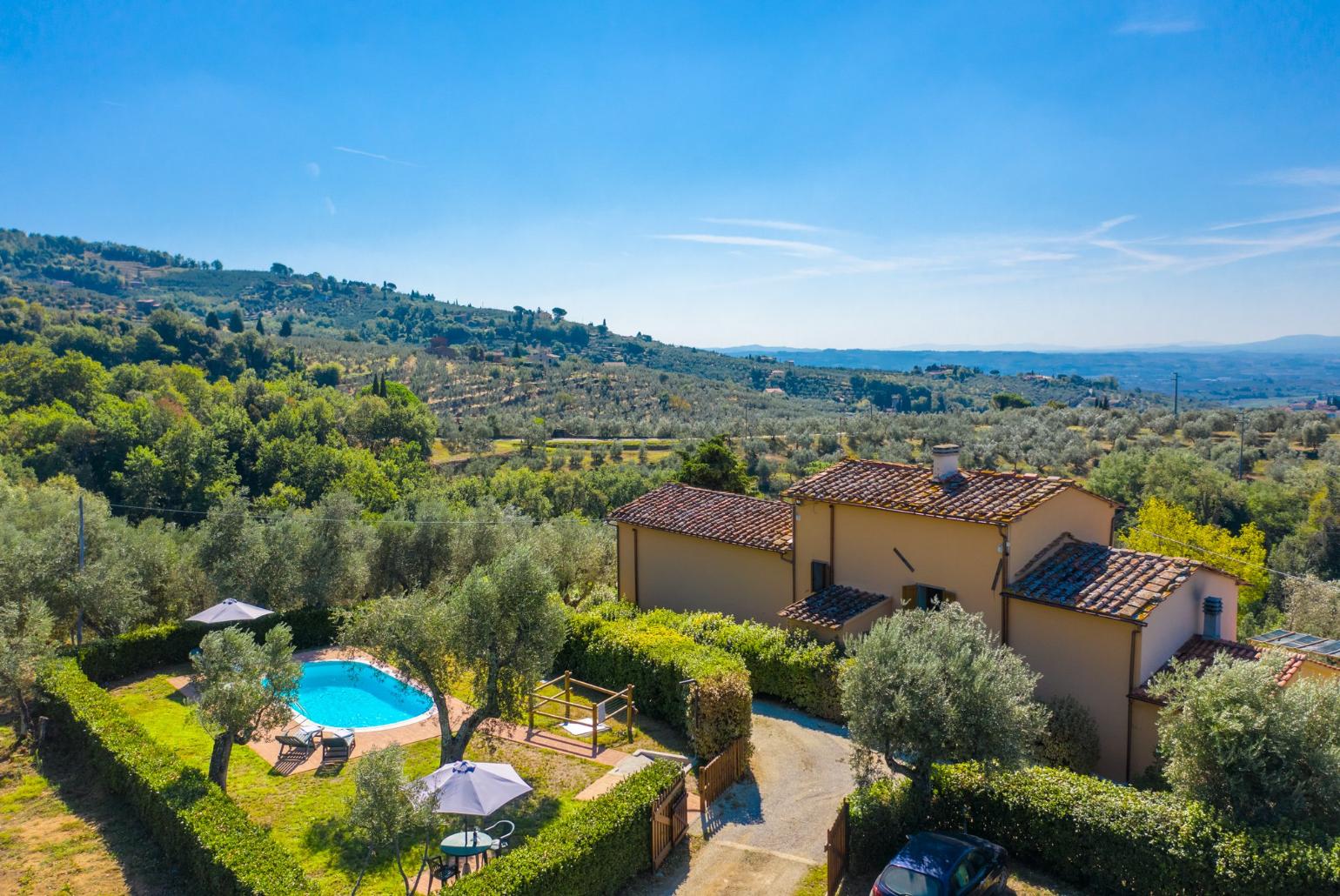 Aerial view of Villa Le Balze 