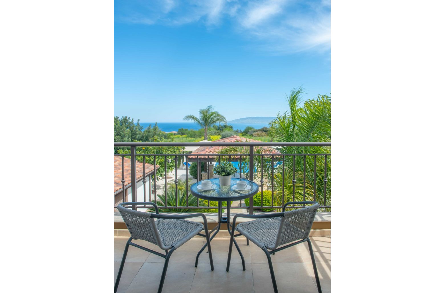 Balcony with sea views