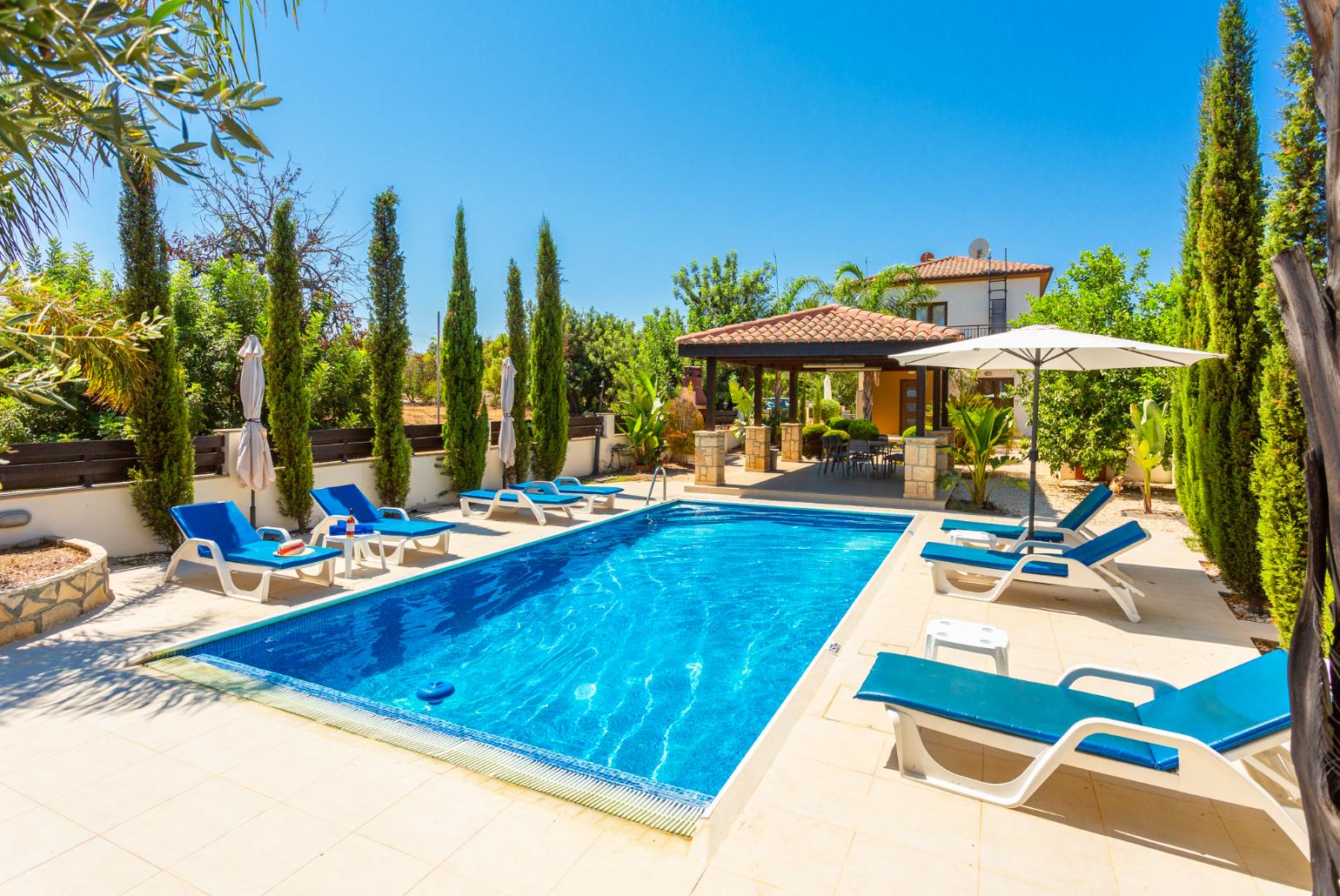 Beautiful villa with private pool, terrace, and garden with sea views