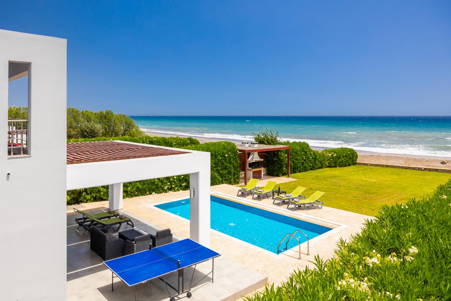 ,Beautiful villa with private pool, terrace, and garden with panoramic sea views