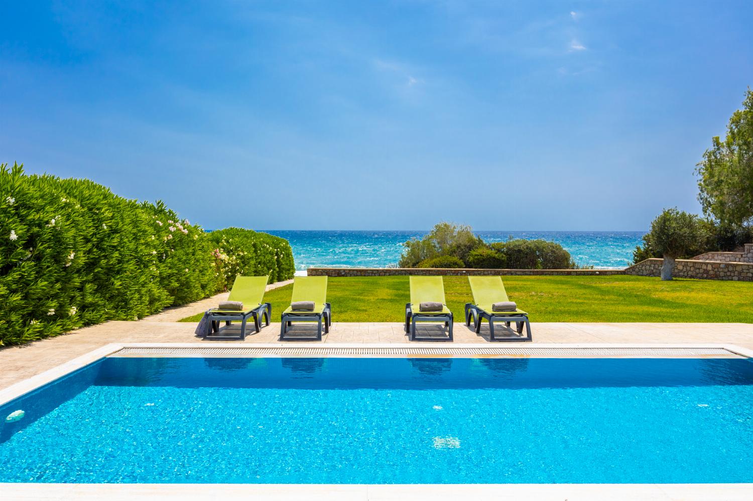 Private pool and terrace with panoramic sea views