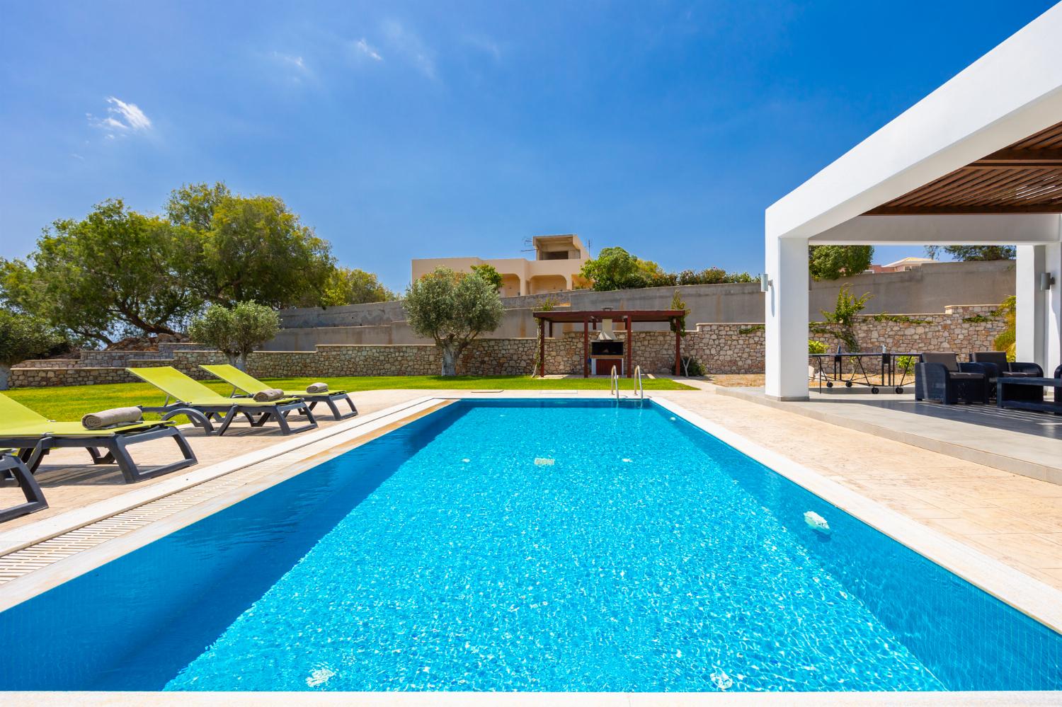 Private pool and terrace with panoramic sea views