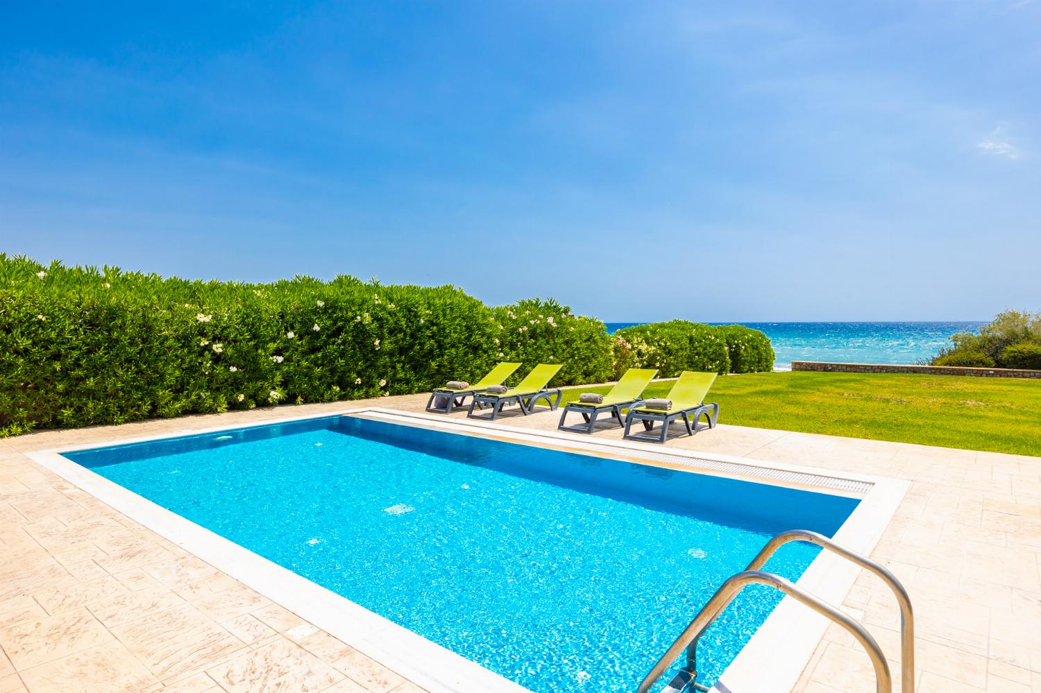 Private pool and terrace with panoramic sea views