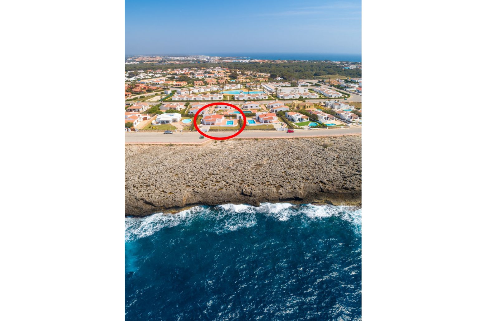 Aerial view showing location of Villa Concha