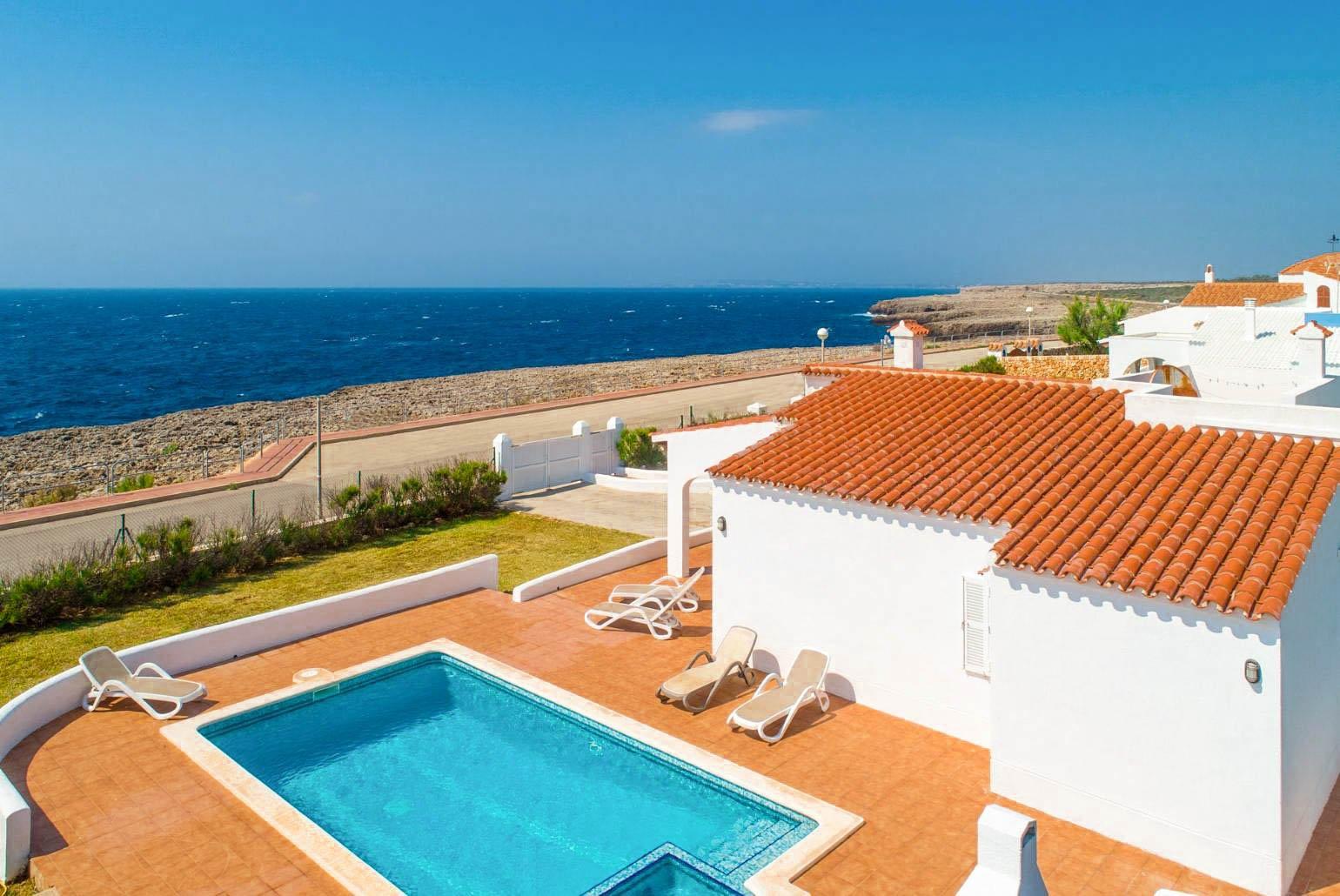 ,Beautiful villa with private pool and terrace with panoramic sea views