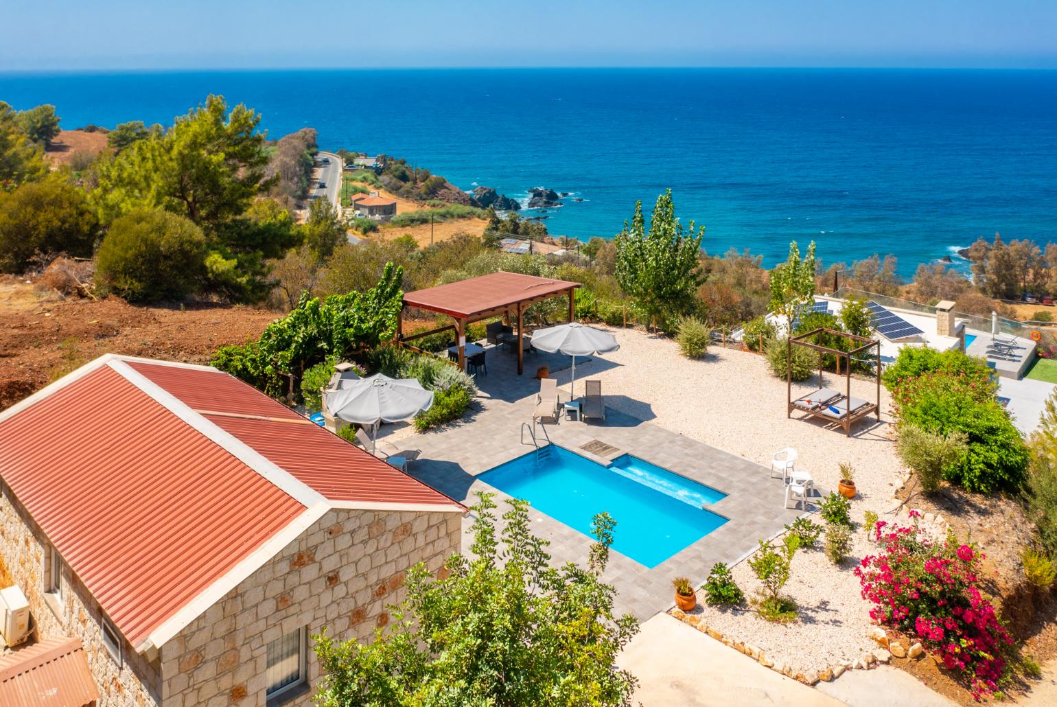 Aerial view of Villa Paradiso Sunset