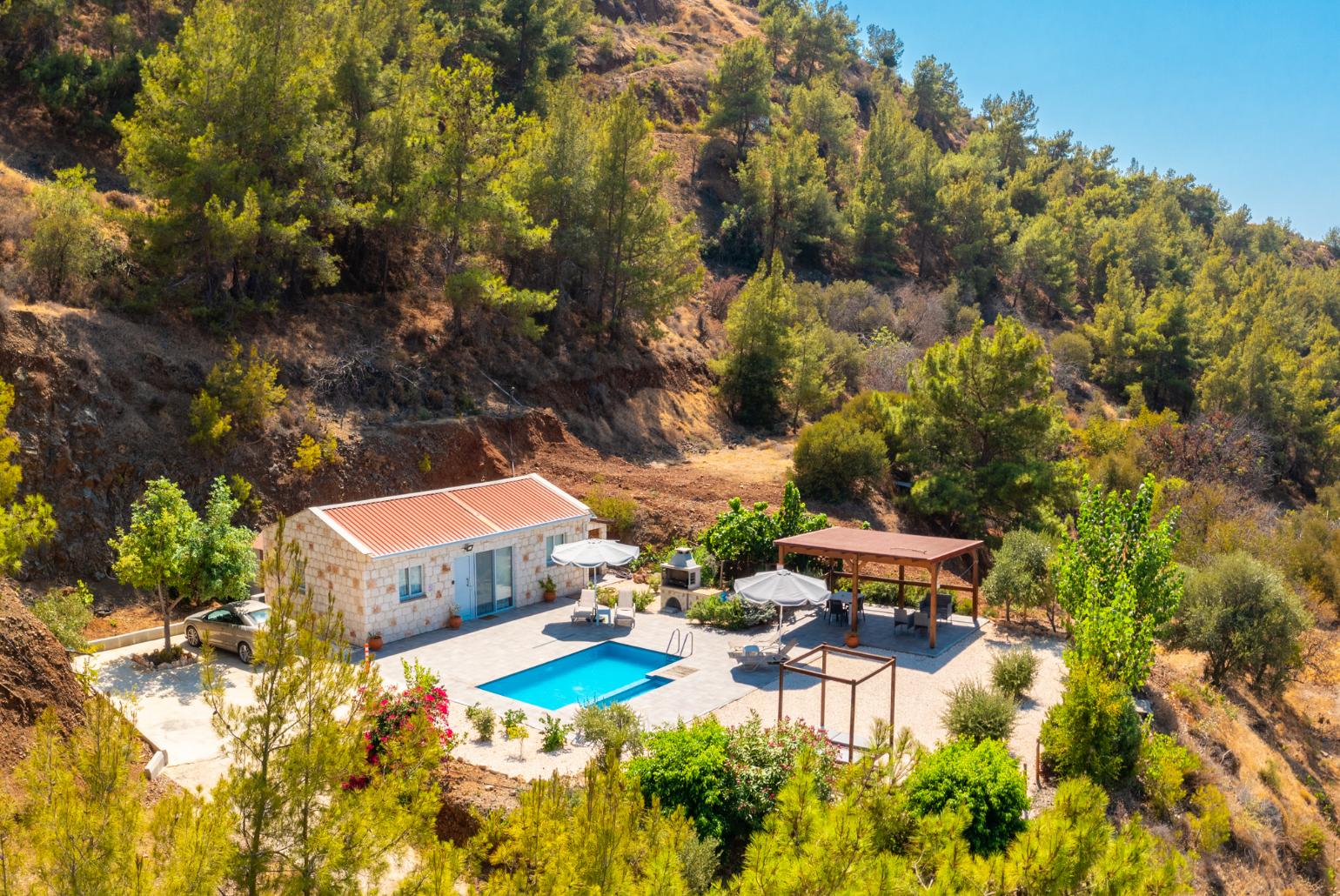 Aerial view of Villa Paradiso Sunset