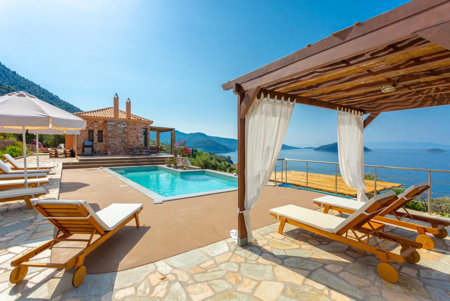 Beautiful villa with private pool and terrace with panoramic sea views