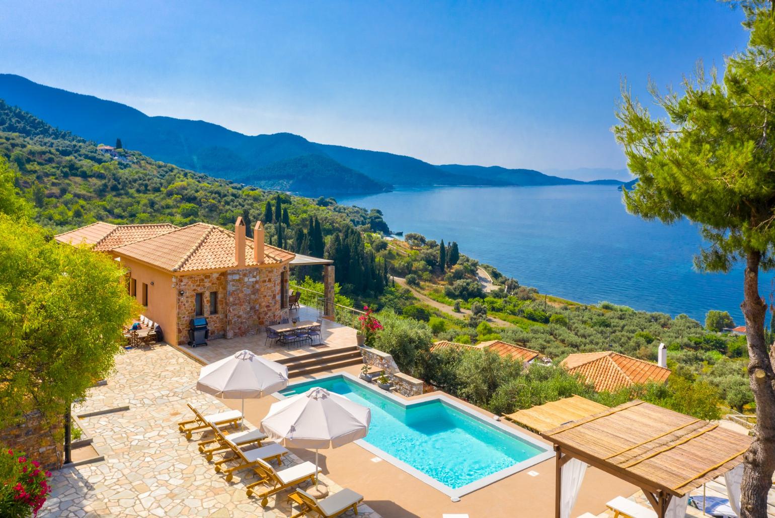 Beautiful villa with private pool and terrace with panoramic sea views