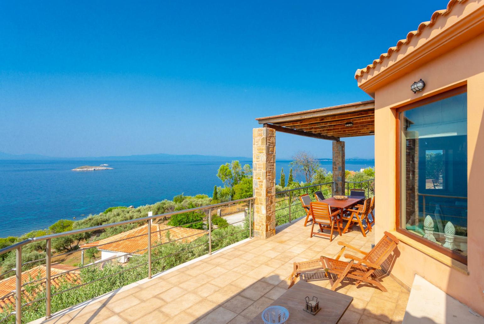 Private terrace area with panoramic sea views